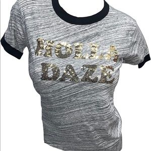 PINK Victoria’s Secret XS Holla Daze Sequin Tee EUC